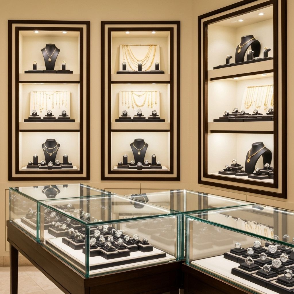 Luxury jewelry store interior